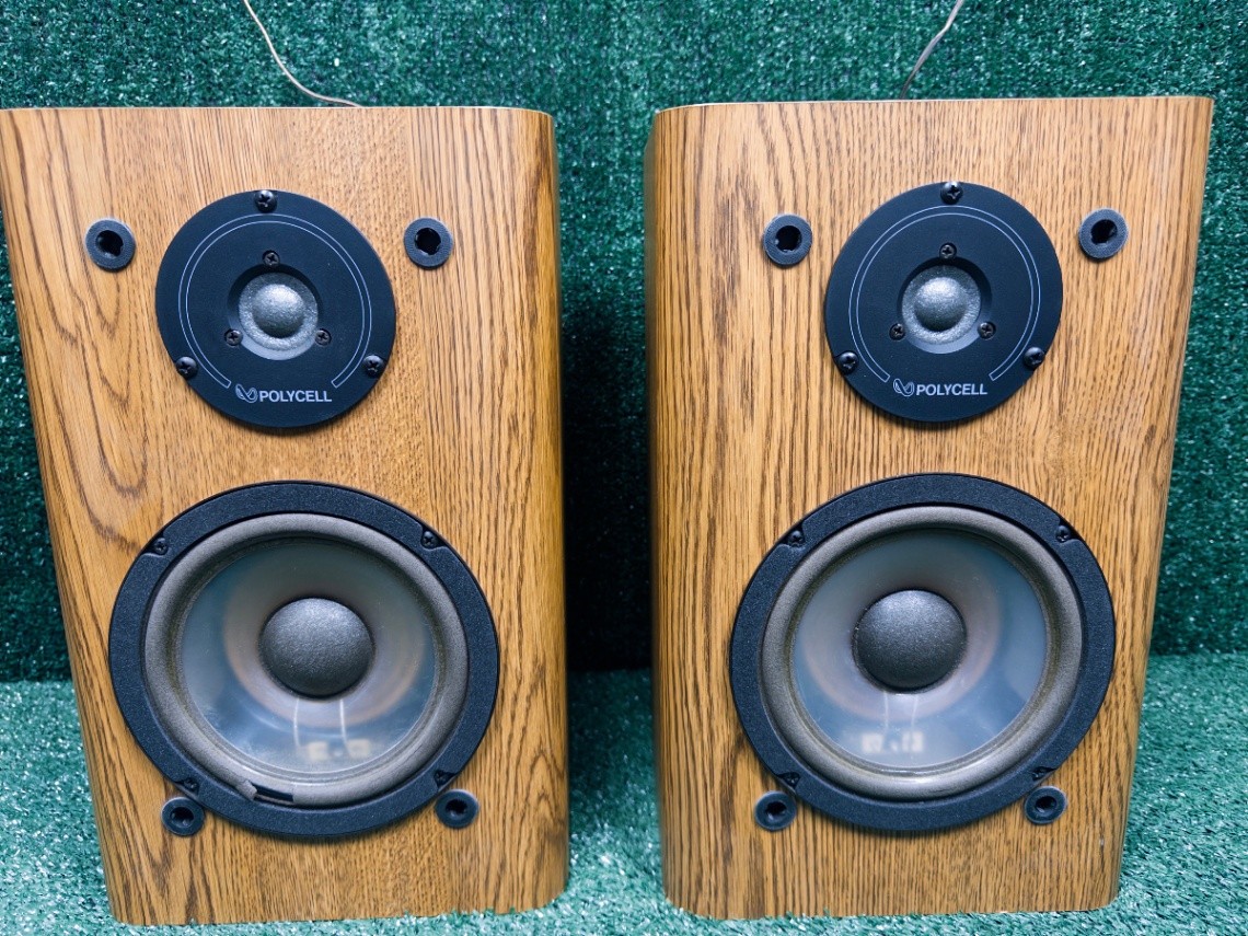 Vintage Infinity RS 2000 Bookshelf Speakers Pair Polycell Tweeters Wood Veneer