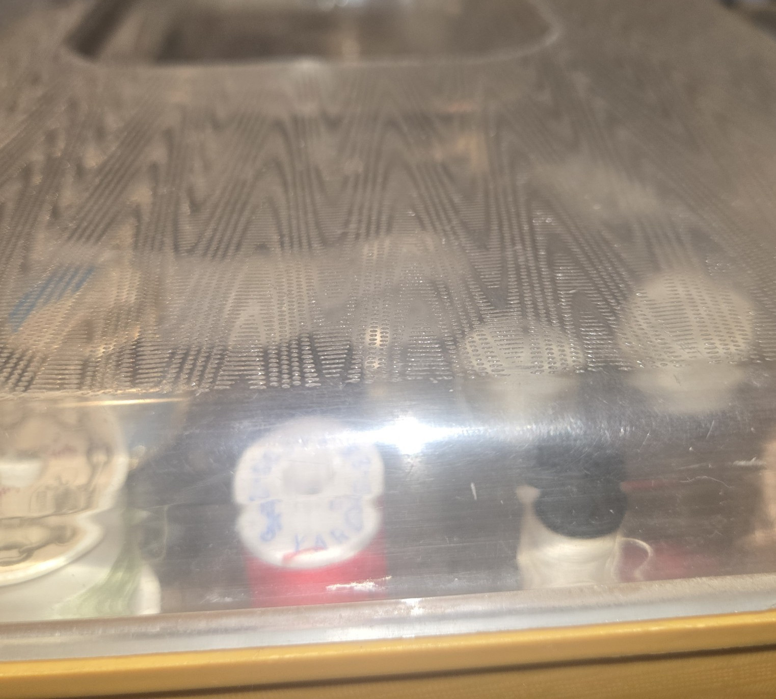 Wilson Wil-Hold Mustard Yellow Sewing Organizer, retro look, with Sewing Notions