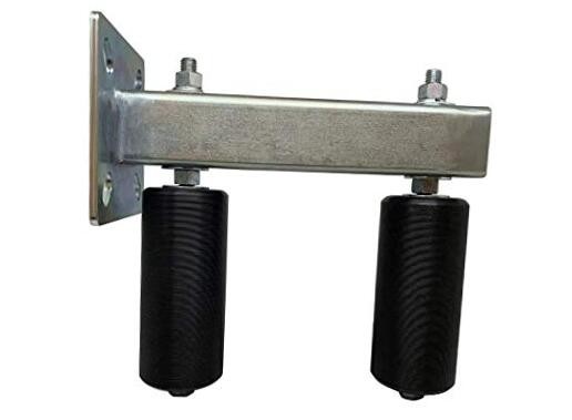 Adjustable Slide Gate Guide Rollers Upper Bolted Bracket Mount 6” Black Dual