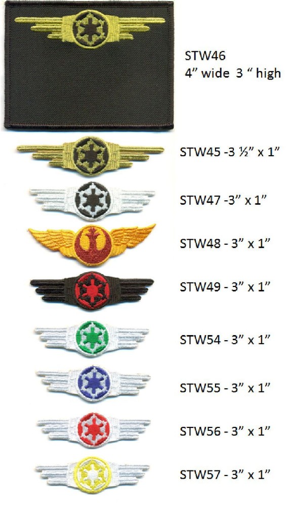 STAR WARS METALLIC GOLD PILOT WINGS PATCH - STW94