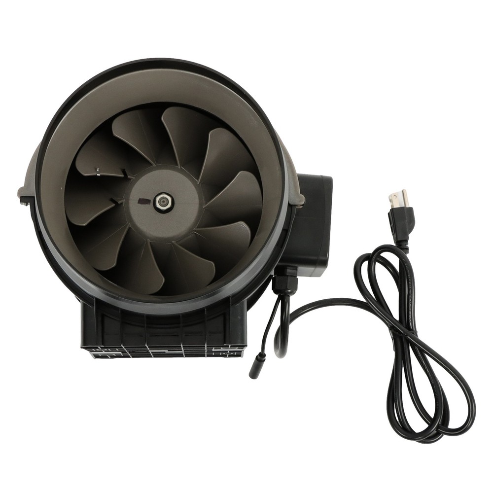 Inline Duct Fan Temperature & Humidity Controller EC-motor Plastic ABS 8" 807CFM