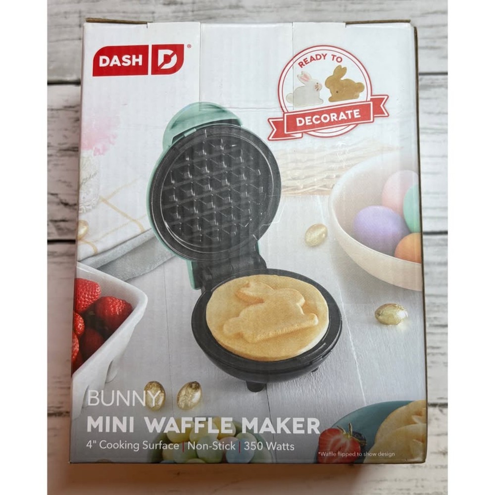NEW Dash Aqua Bunny Mini Waffle Maker