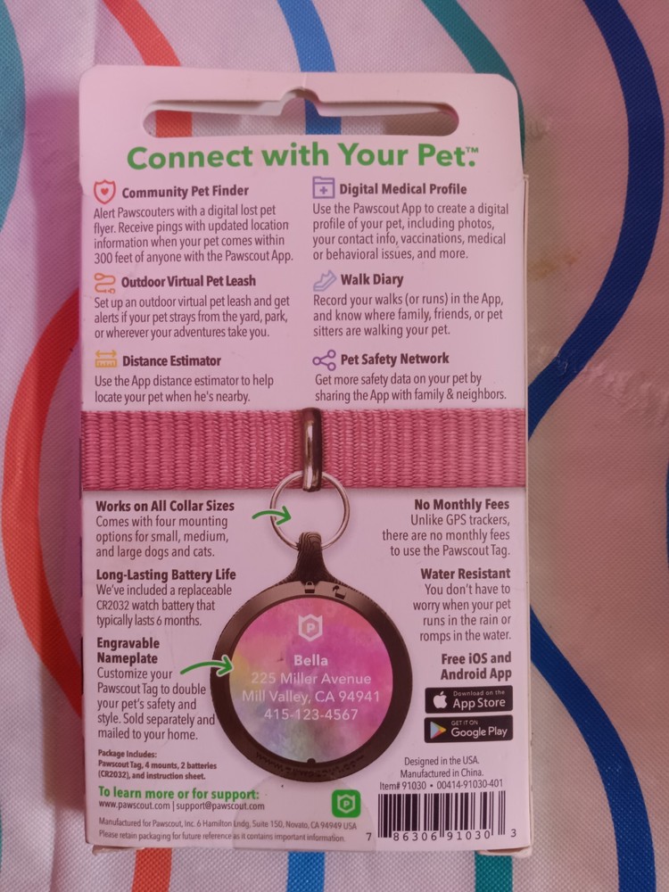 Pawscout Smarter Pet Tag™: Cat Version Community Pet Tracker (Bluetooth, not GPS