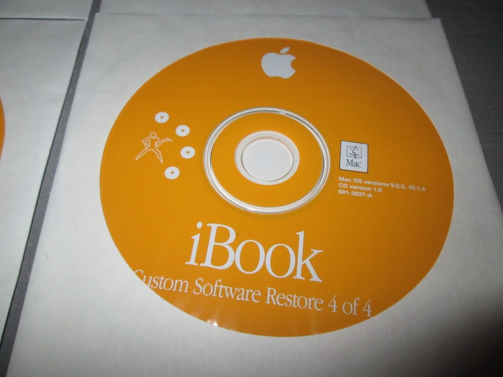 Apple iBook Custom Software Restore Discs 4 MAC OS 9.2.2 10.1.4