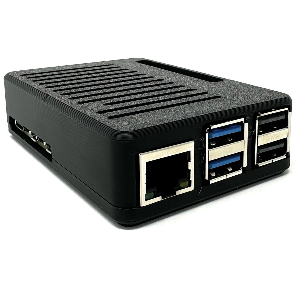K&L Machining 3D Printed PLA Case for Raspberry Pi 5, Matte Black, Protective