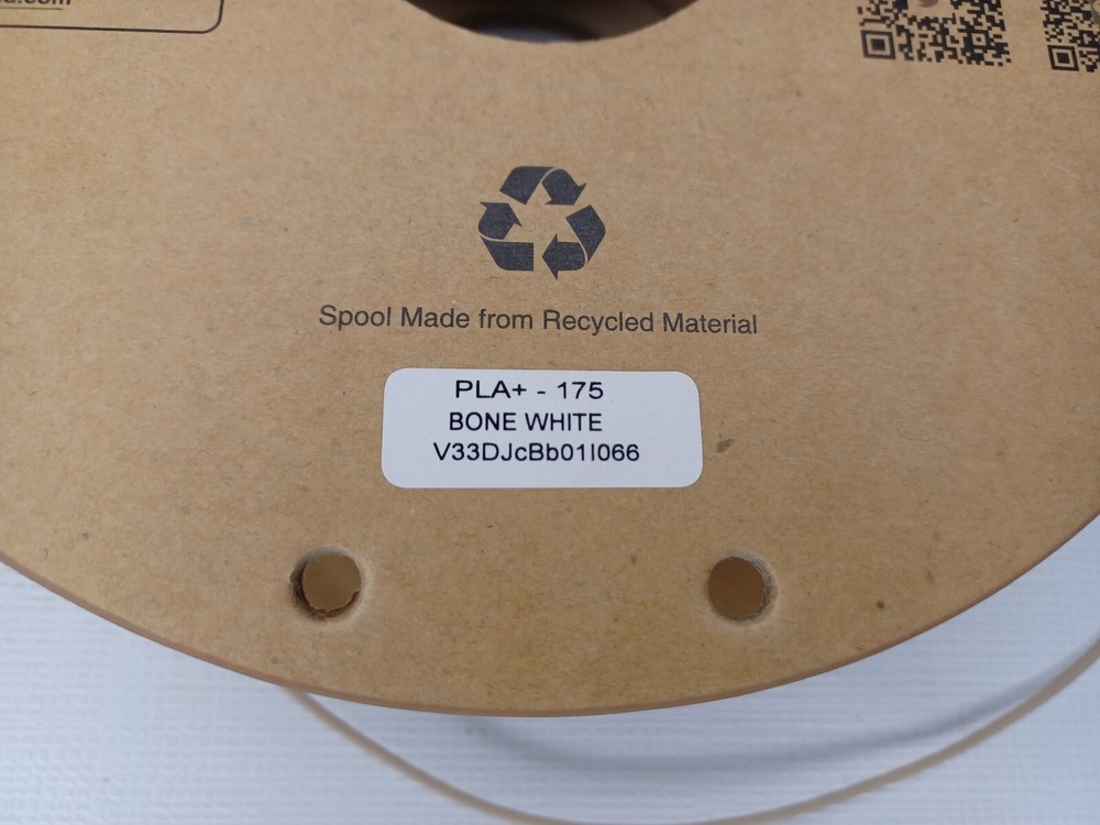 Partial Spool 3D Printer Filament PLA+ 1.75mm Bone White