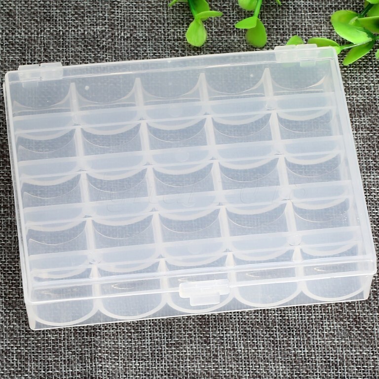 25 Slots Bead Bobbin cell Box Clear Plastic Organizer Containers Case