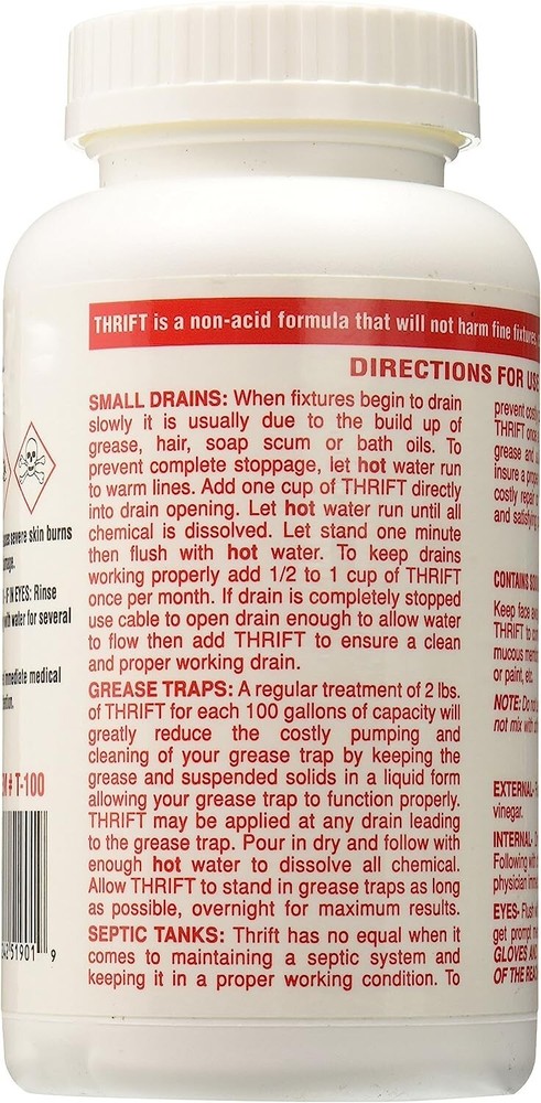Thrift T-100 Alkaline Based 1-Pound Granular Drain Cleaner (1 lb)