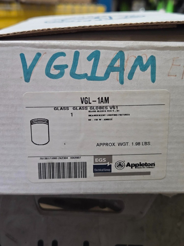 Appleton VGL1AM Amber Globe