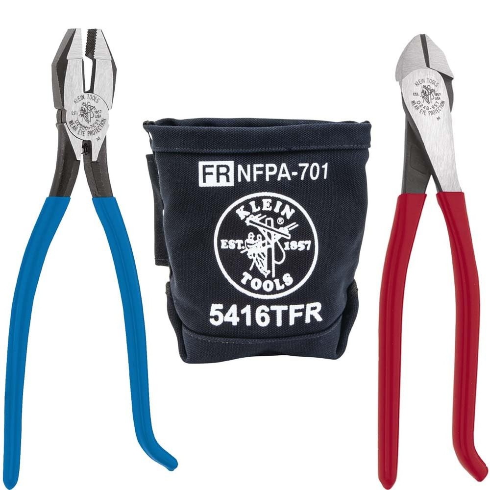 Klein Tools 80081 Ironworker Diagonal Cutting Pliers Side Cutter Kit 3 Pc
