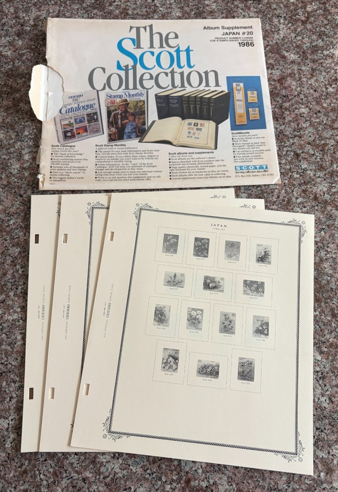 1986, 1987, 1991 Scott Album Supplement Packages - 5 Packs, All Different