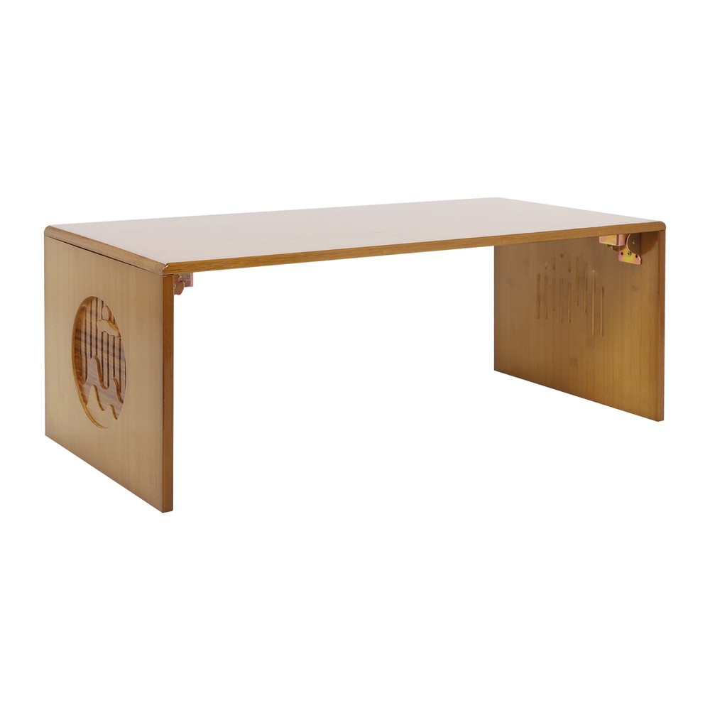 Tawny Foldable Floor Table Bamboo Folding Coffee Table Without Assembly 13.22lbs