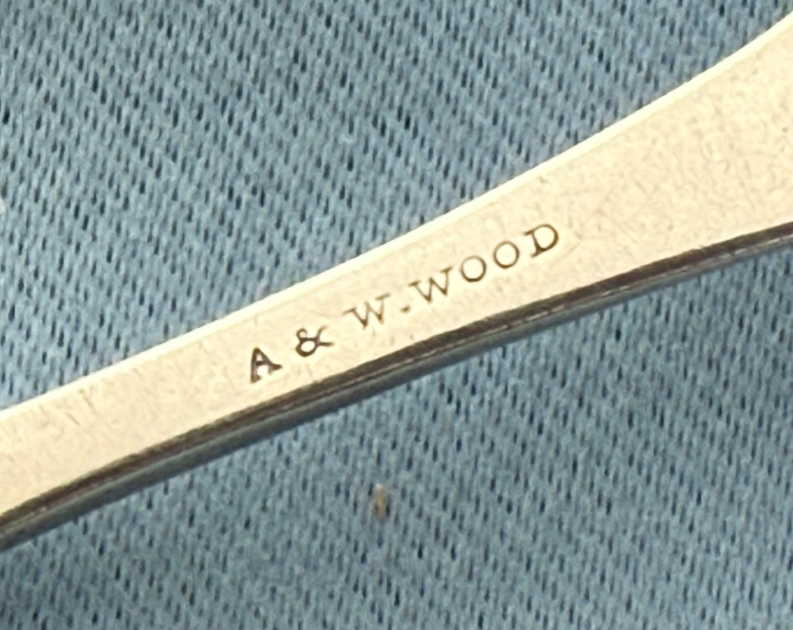 A&W Wood 2 Coin Silver Soup or Desert Spoons 7 1/2 Inches Mono 60 Gram