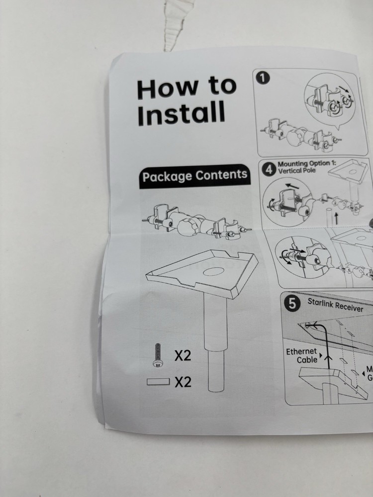 New Open Box NiHome RV Mini Mounting Kit for Starlink Adjustable With Hardware