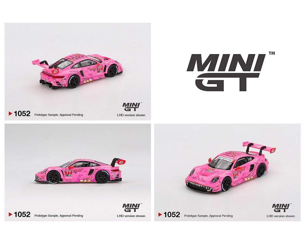 Mini GT Porsche 911 GT3 R #77 AO Racing ROXY 2024 IMSA Road America #1052 1/64