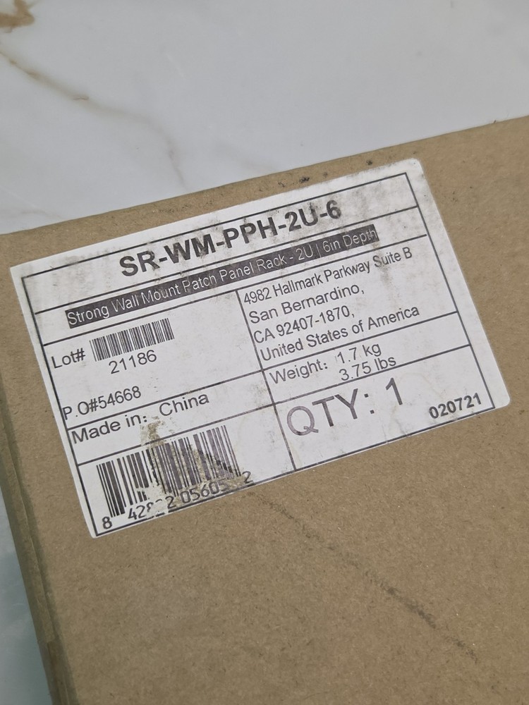 Strong SR-WM-PPH-2U-6Wall-Mount Adjustable-Depth Patch Panel Rack | 2U