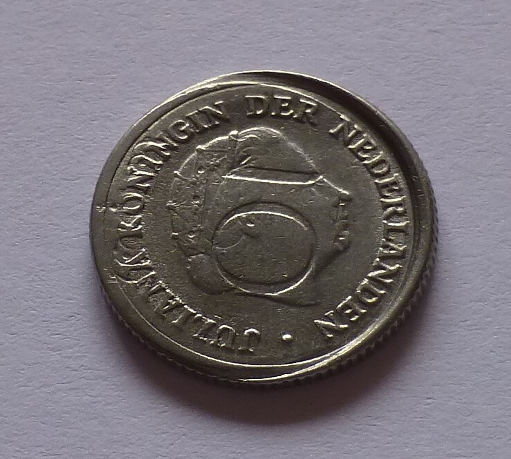 Error coin: Netherlands 10 Cents 1950, Netherlands error coin - Mint error