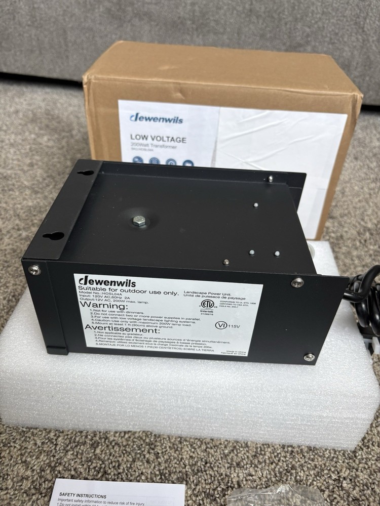 200W Low Voltage Landscape Lighting Transformer with Timer and Photocell Sensor