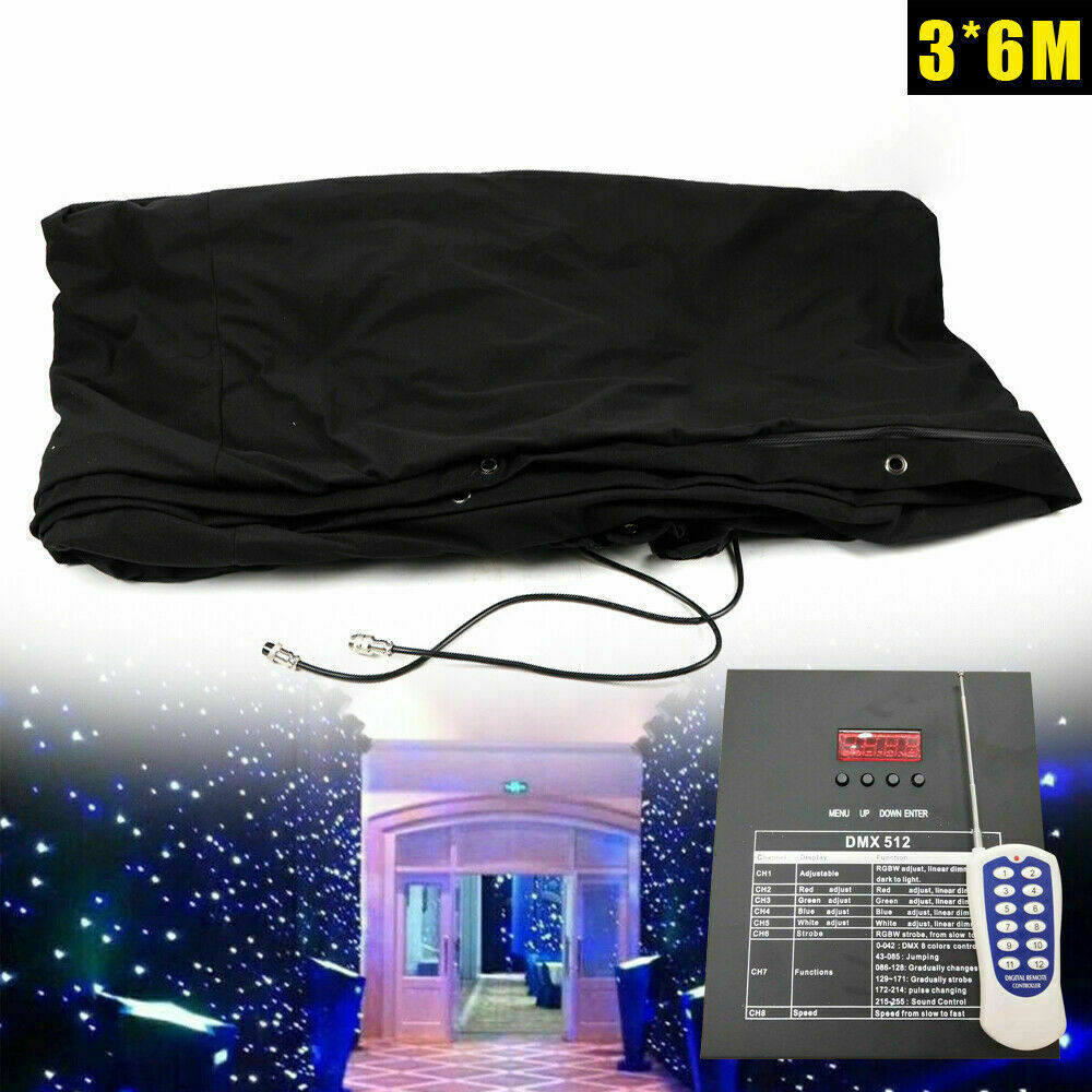 LED Star Stage Backdrop Star Curtain DMX512 Background Starry Sky W/ Controller
