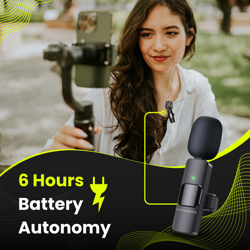 Oxyphonics - 3 in 1 Wireless Lavalier Microphone System for iPhone & Android