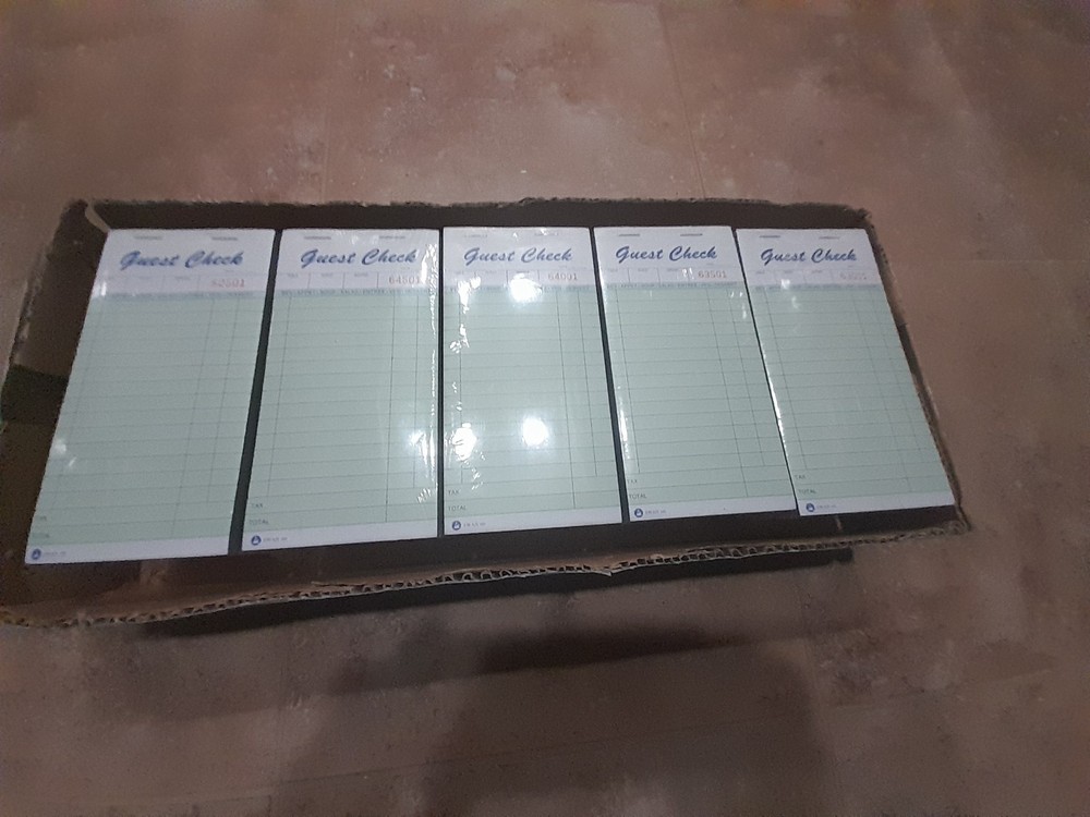 Guest Check 2 Part Carbon Insert Duplicate  50 Set Per Book 50 Books Per Box