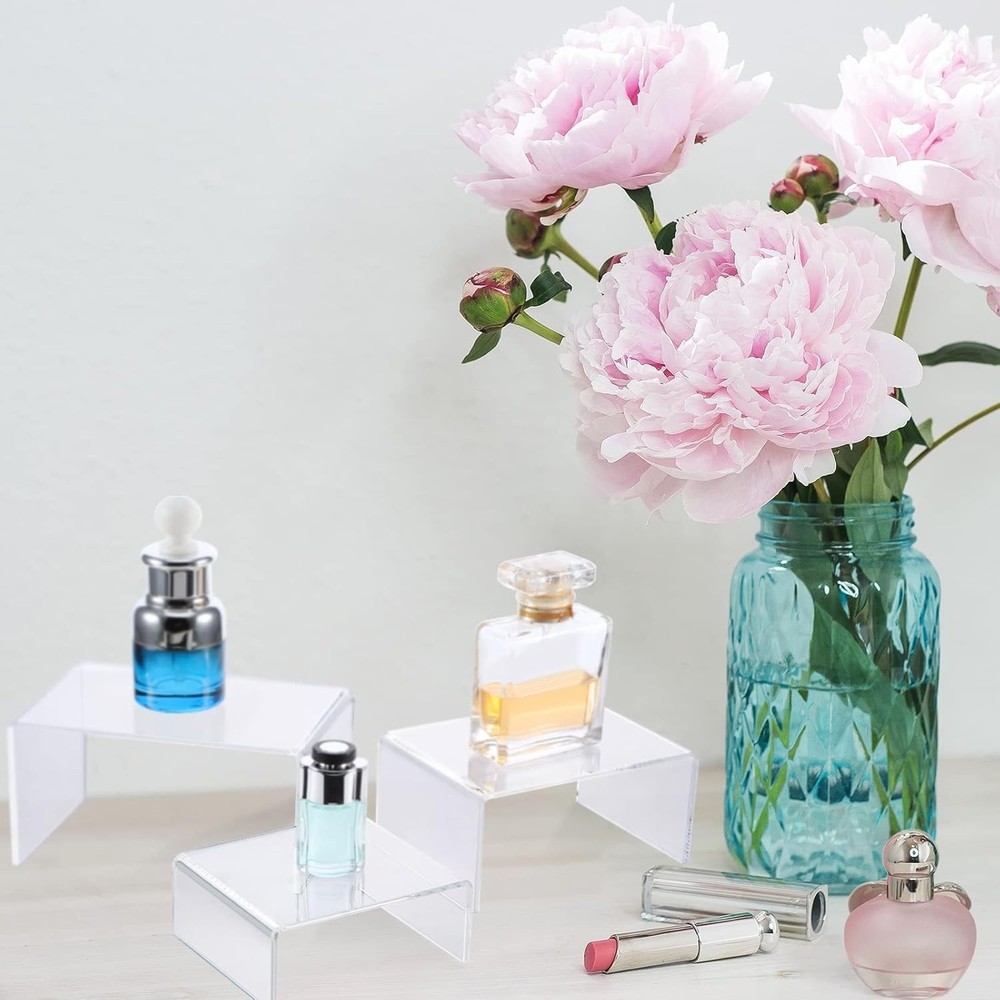 Acrylic Display Riser Set - 2 Elegant Sets with 3 Size Options for Showcases