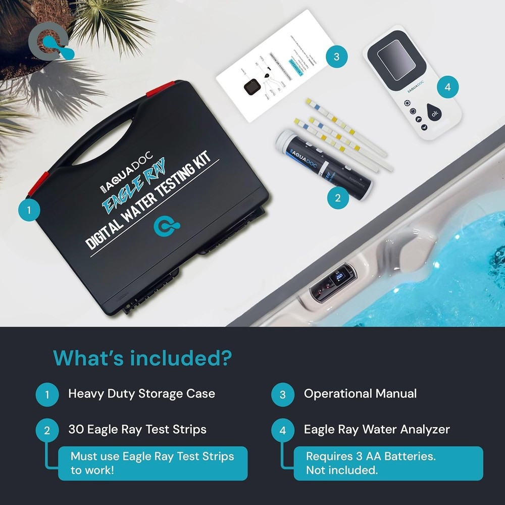 Eagle Ray Digital Spa Water Kit - Accurate Testing for Hot Tubs & Pools