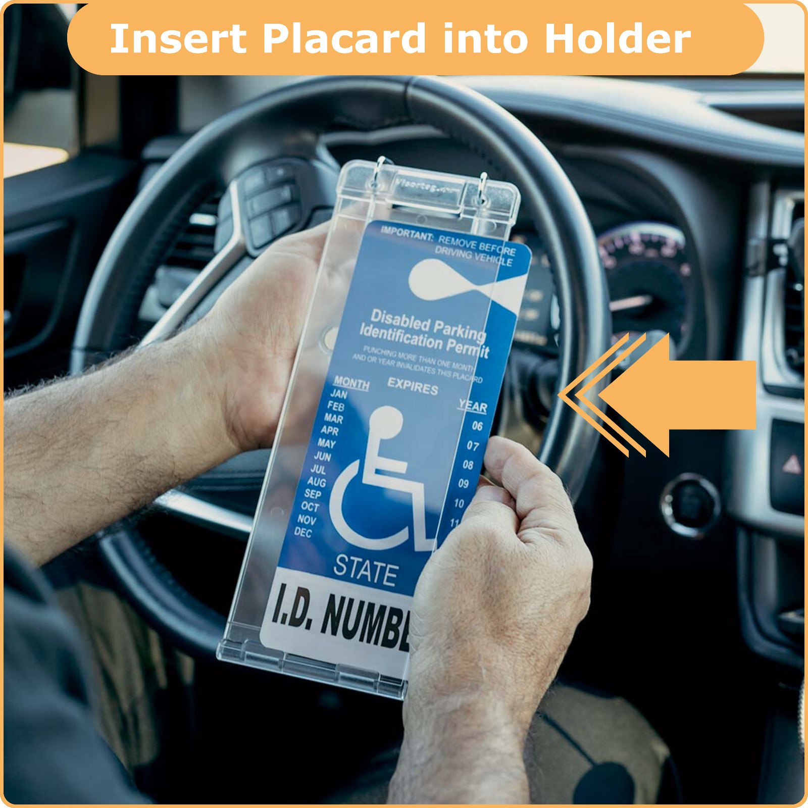 JL Safety Visortag Vertical- Best & Sturdiest Handicap Placard Holder Available!