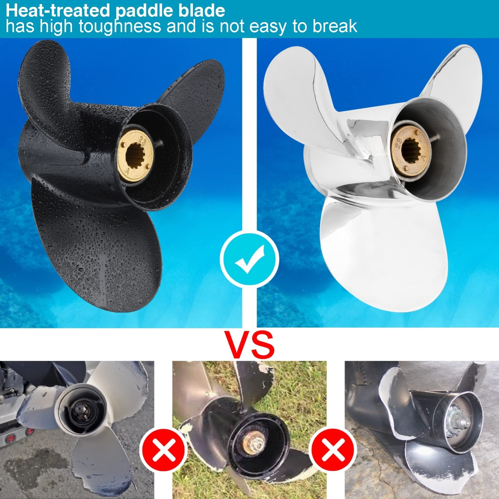 10 3/8x14 Mercury propeller 13 Spline 48-816706A45 Fit Mercury 25-70 HP,RH