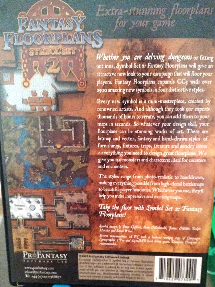 Pro Fantasy Software Dungeon Designer 3 + Symbols CD