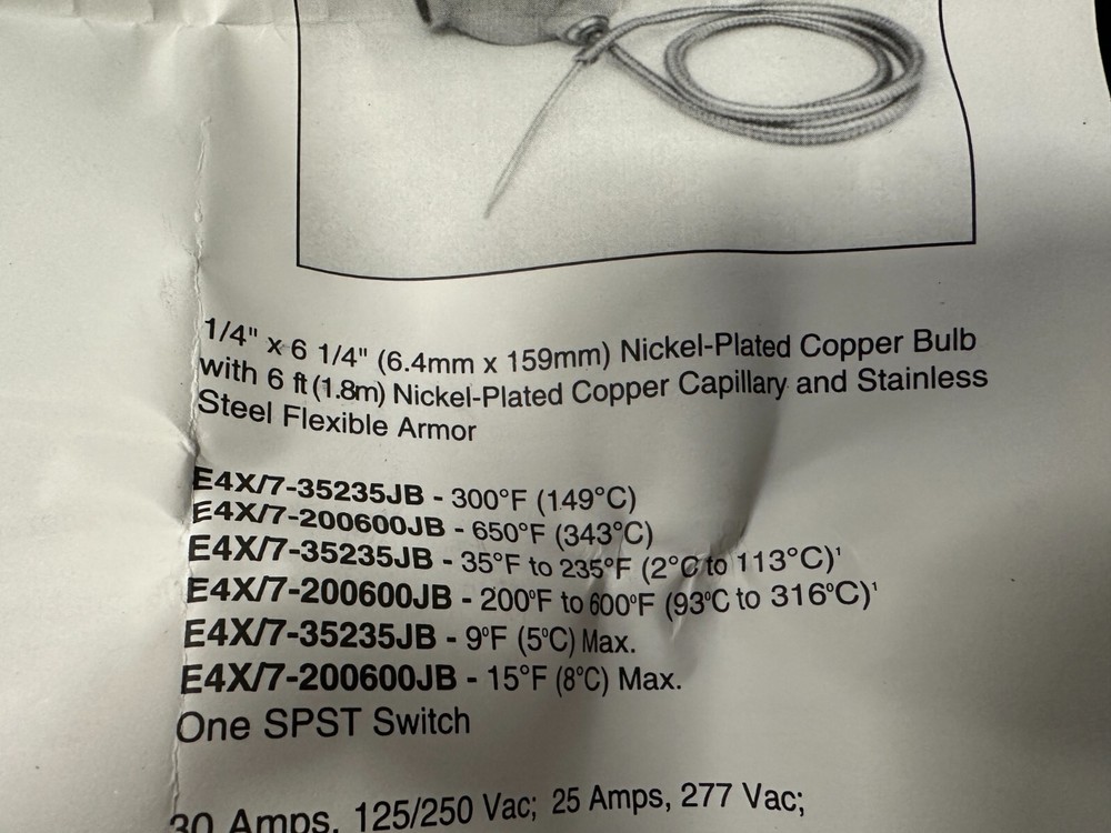 Thermon Adjustable Control Thermostat E4X7-35235JB