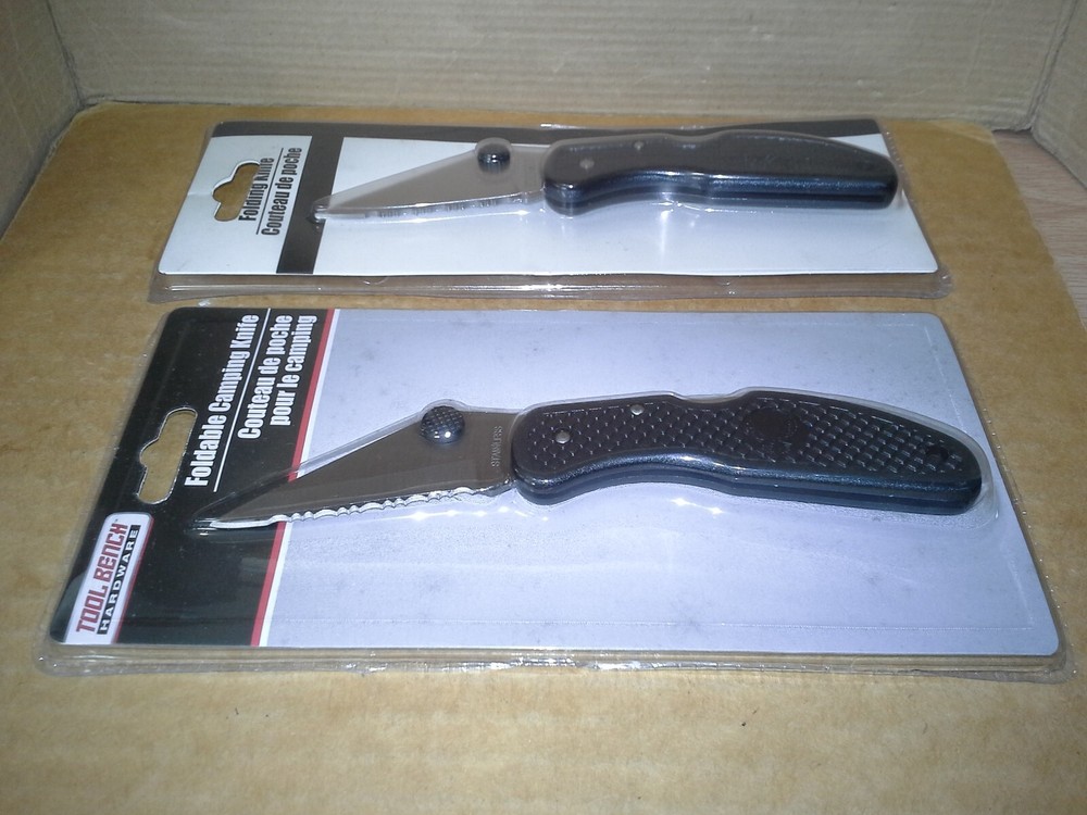 2PK. Folding Lock Back Pocket Serrated Camping Knife . New Sealed