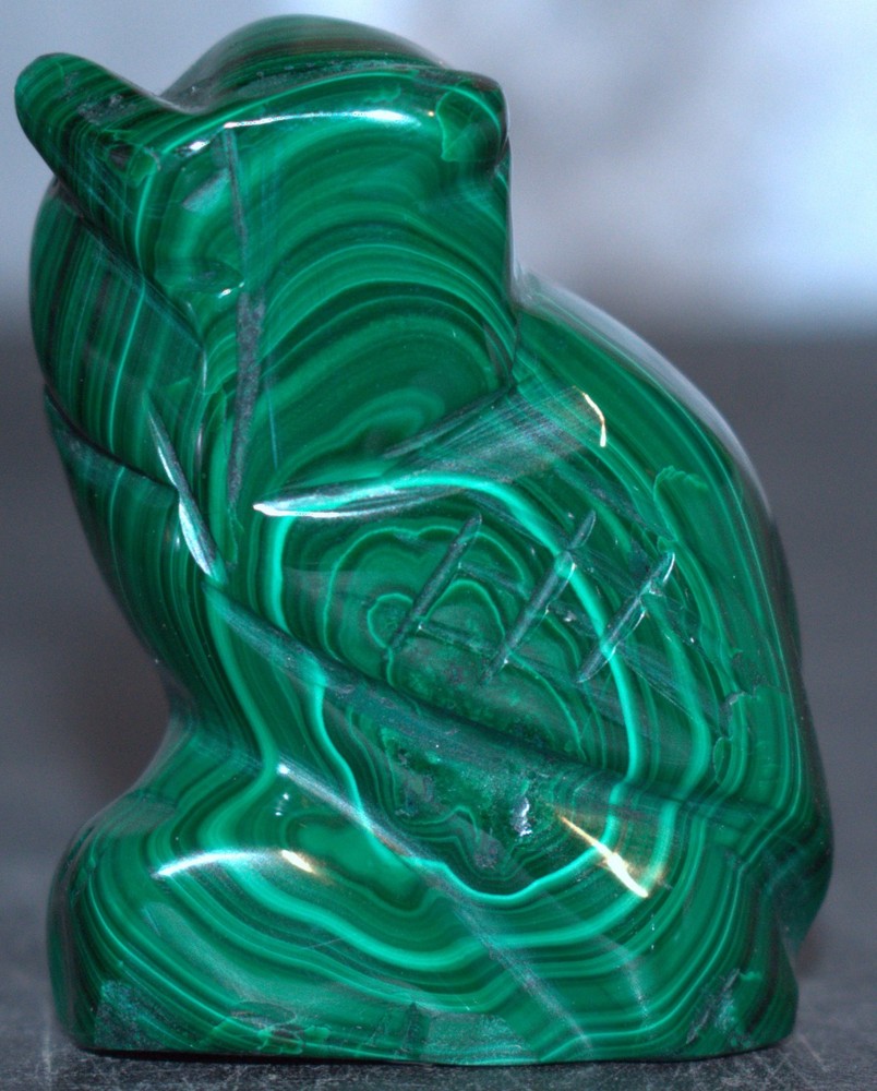 Faceless Malachite Owl 2.02"/108 Grams