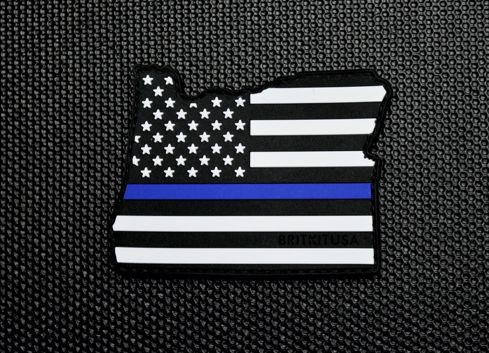 Oregon State Thin Blue Line 3D PVC Morale Patch & Decal Set OR TBL Sticker