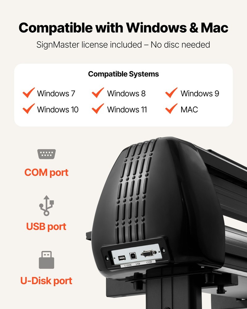 VEVOR Vinyl Cutter Machine Vinyl Plotter Printer Bundle 53 inch Max Feed Width