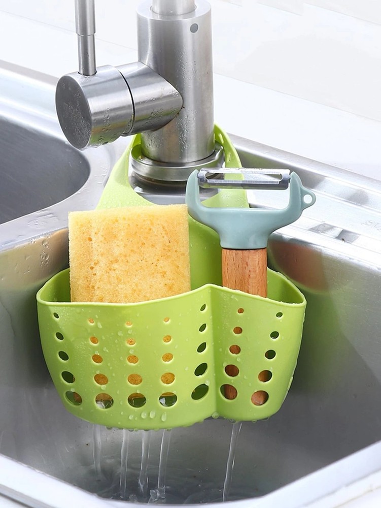 1pc Kitchen Sink Adjustable Drainer Rack Hanging Bag(random Color)