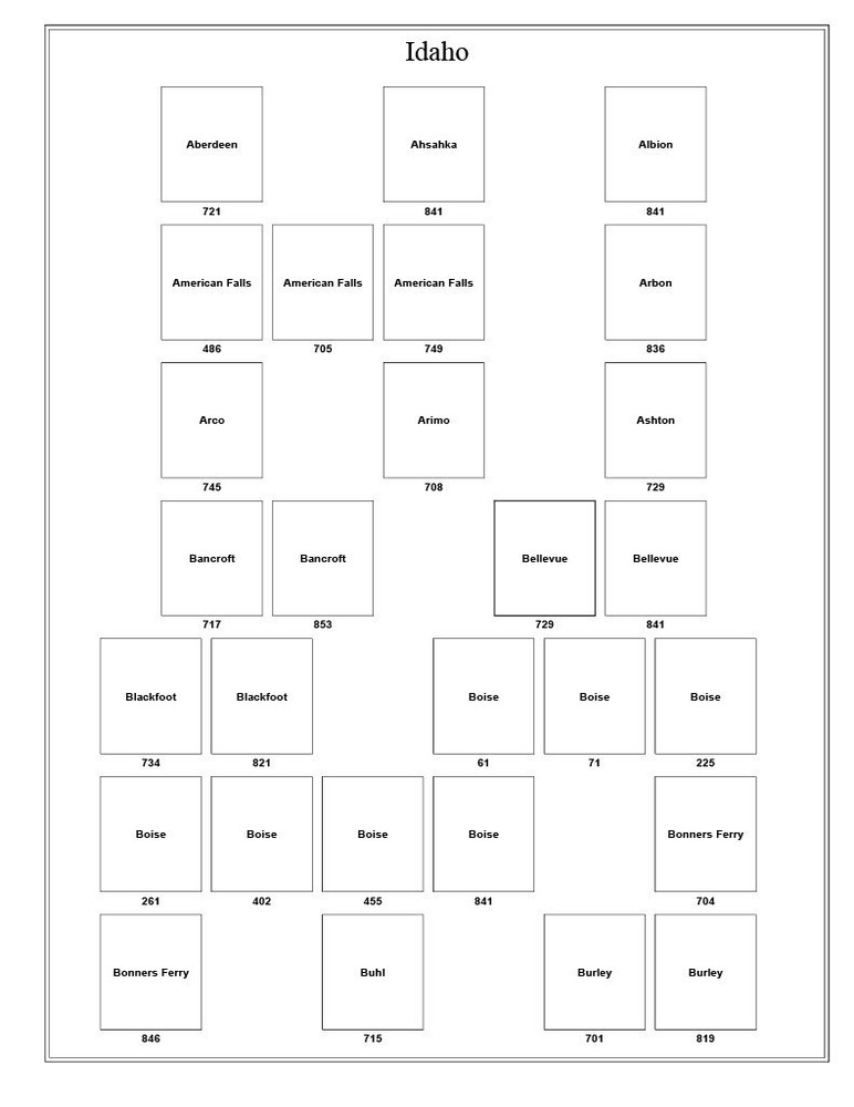 Idaho Precancel Town & Type 9 Pages in Sheet Protectors