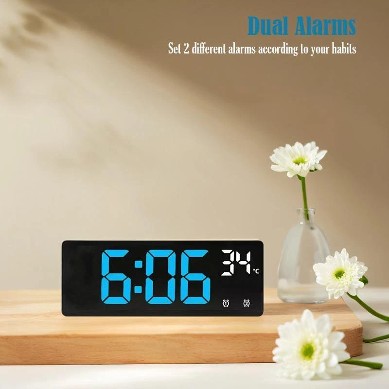 Digital Alarm Clock Travel Clock with Temperature Table Clock Random Display
