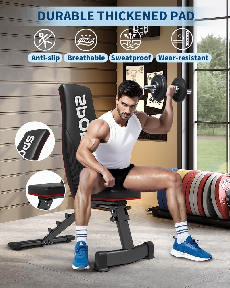 Adjustable Weight Bench 5-Levels Foldable Bench Workout Strength Training 660LBS