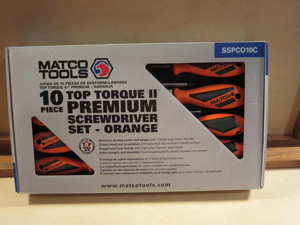 Matco SSPCO10C 10pc.  Screwdriver  Set, Orange New