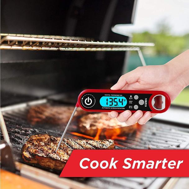 Instant Read Digital Meat Thermometer - Foldable & Waterproof