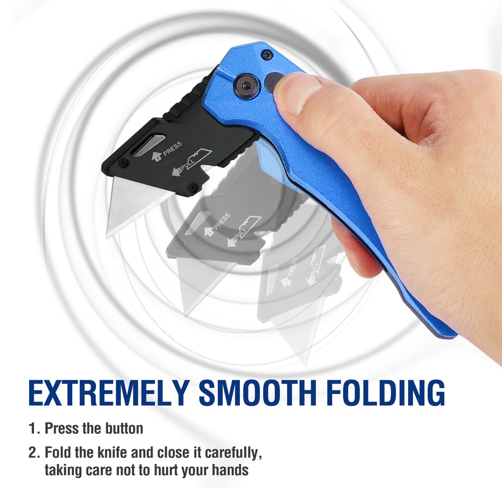 WORKPRO Folding Utility Knife, Heavy Duty Metal, Quick Open Axis Lock Box Cutter