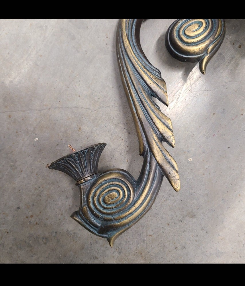 Ornate Antique solid brass double arm wall sconse