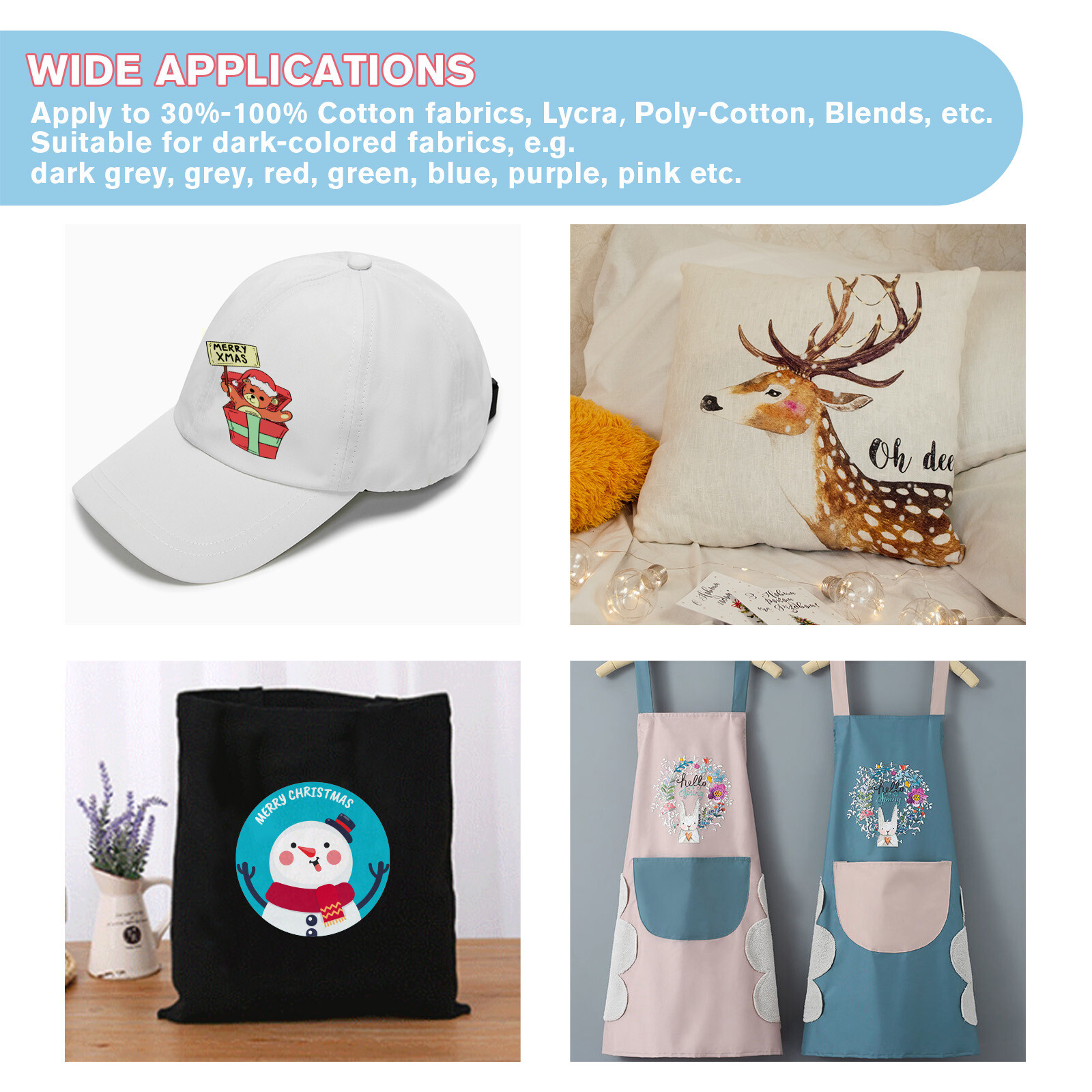 120 Sh Bulk Printable HTV DARK LIGHT T-shirt Transfer Paper for Inkjet + Cricut