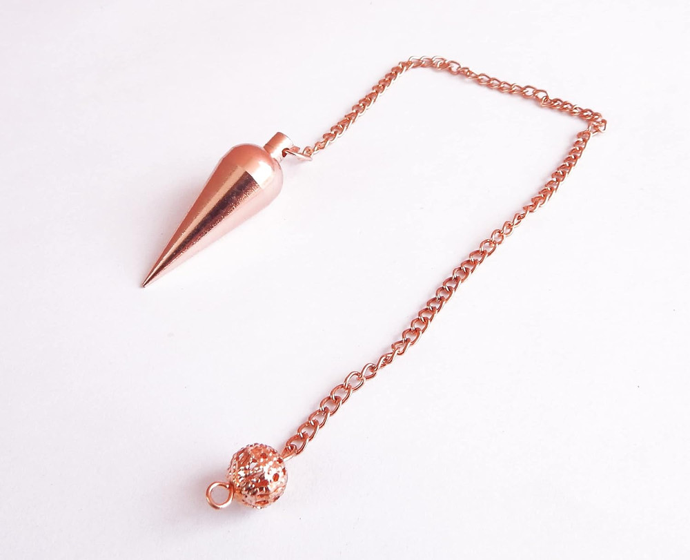 Long Cone Pendulum, Copper Metal Pendulum, Healing Dowsing Pendulum, Divination