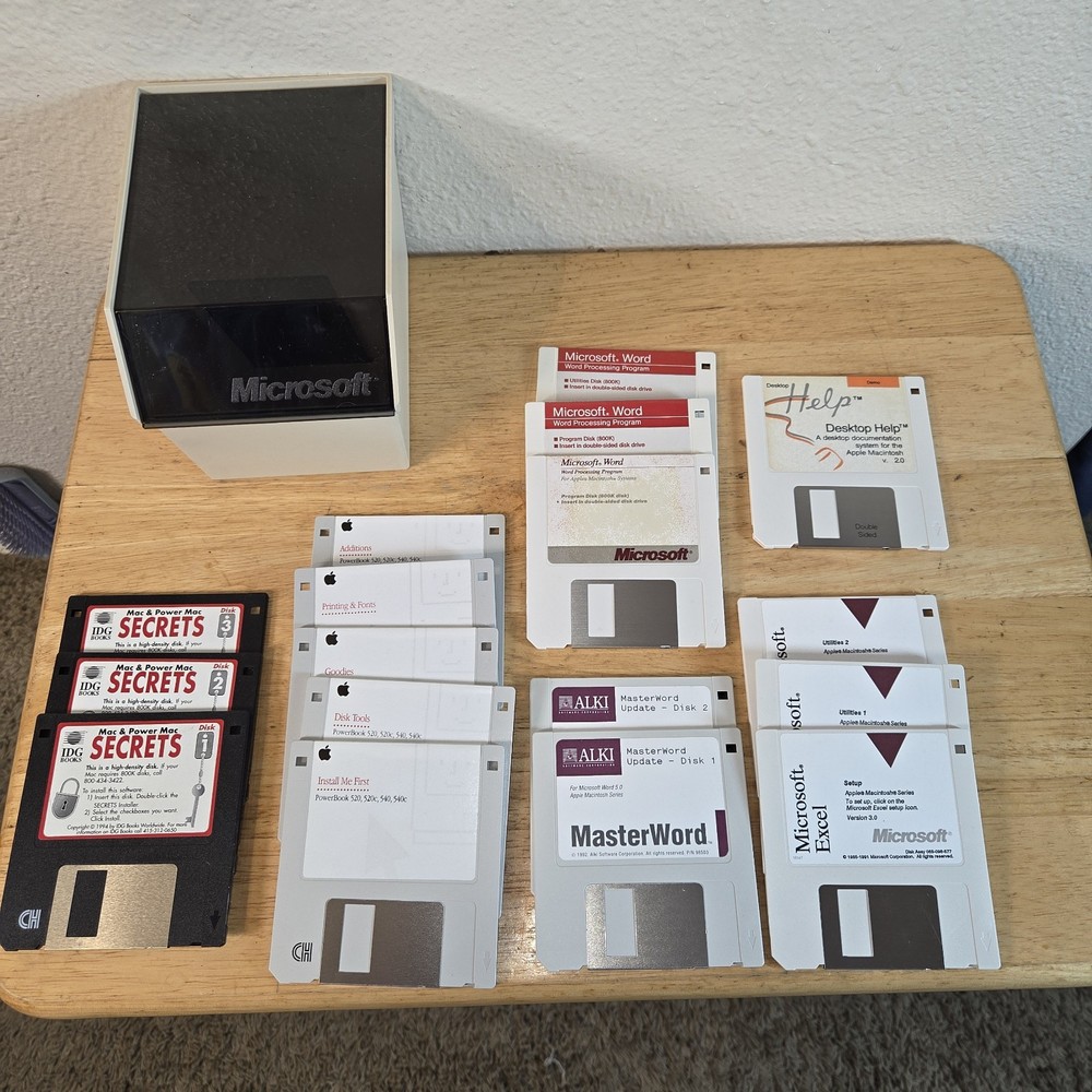 Apple Macintosh Software Lot Microsoft Excel, Word, Help, Secrets,  Desktop Case