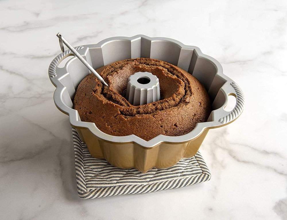 Bundt Cake Thermometer Reusable Silver – Accurate Baking Tool Silver