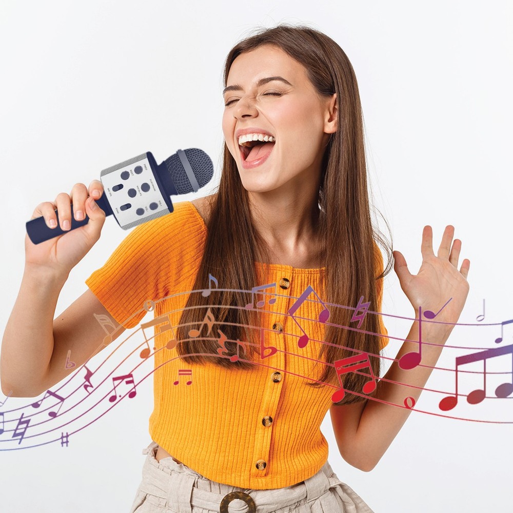 Laser Karaoke Microphone Future Dusk Bluetooth Speaker Portable
