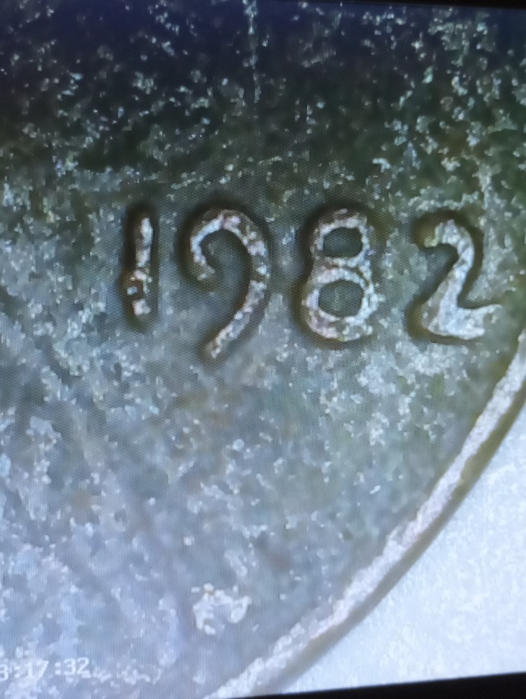 1982 P Multi Error Lincoln Cent DDO, Misaligned, Rotated Die. #78