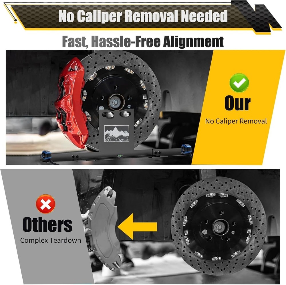 Wheel Alignment Tool with Imperial Tape Measure, Heavy-Duty Toe Alignment Plates